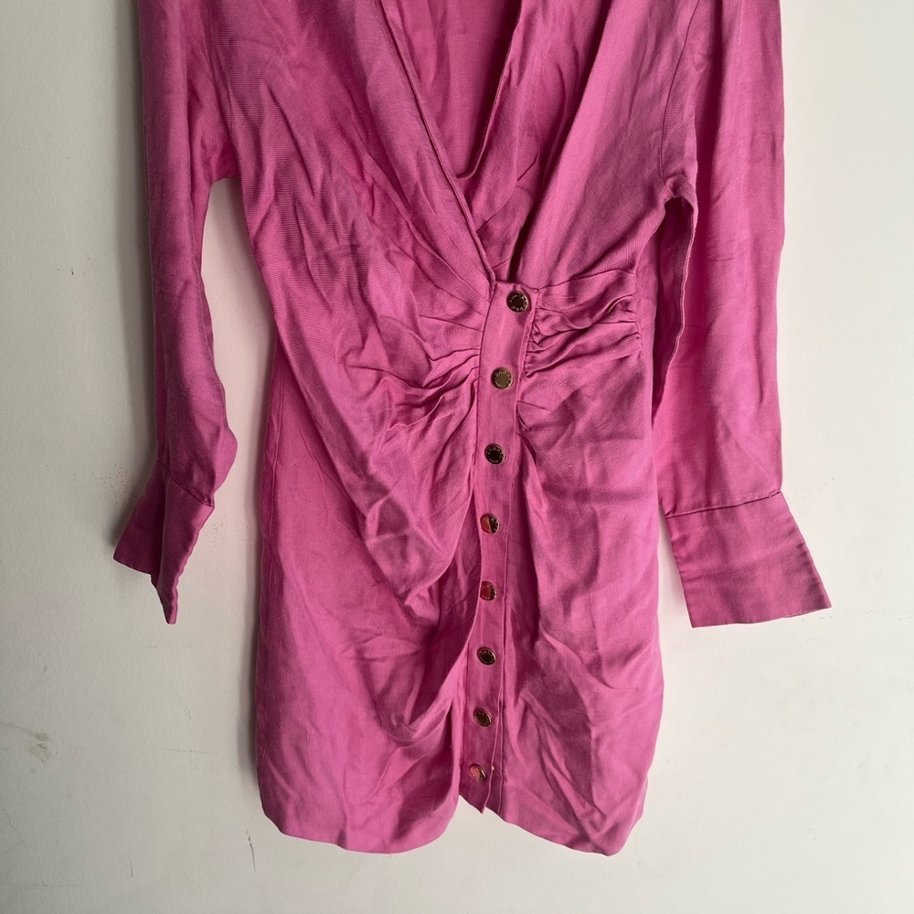 SANDRO Elvira Linen Shirt Dress Size 36 - Picture 9 of 12
